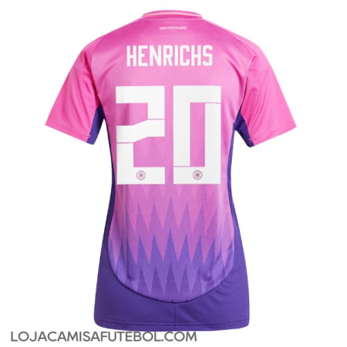 Camisa de Futebol Alemanha Benjamin Henrichs #20 Equipamento Secundário Mulheres Europeu 2024 Manga Curta